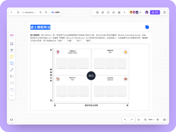 通用波士顿矩阵分析模板